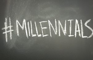 #millennials written in chalk on a chalkboard