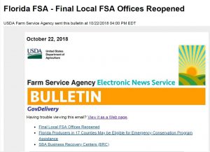 USDA FSA Bulletin 10/2018
