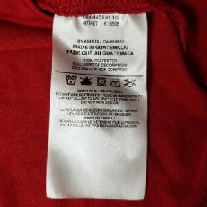 laundry care label