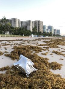 helium balloon on beach