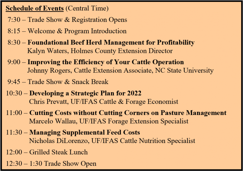 2022 Beef Cattle Conference Agenda