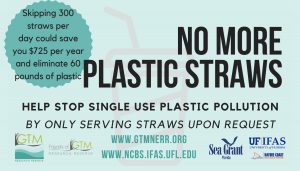 No More Plastic Straws card that can be handed out at restaurants and to friends