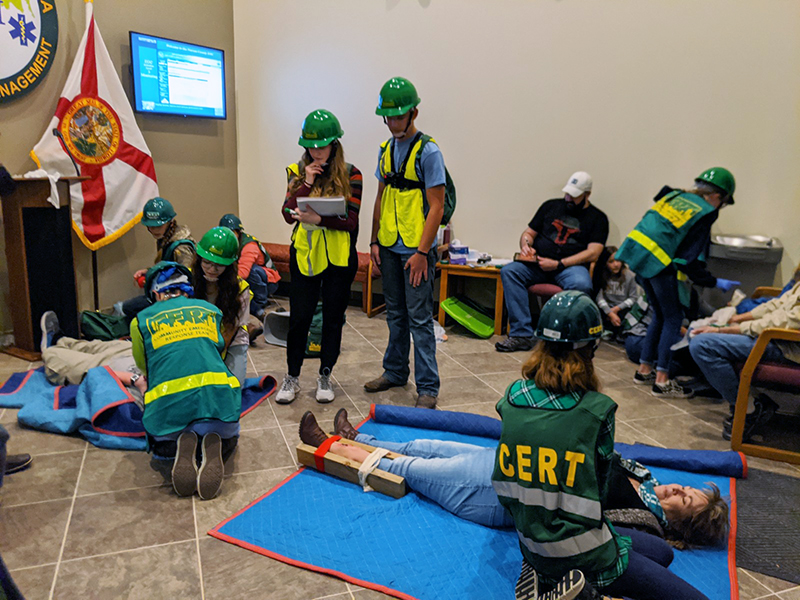 YET participants during an emergency response simulation. Photo by Kelsey Irvine