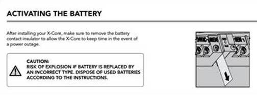 Instructions to pull the plastic tab to activate the battery.