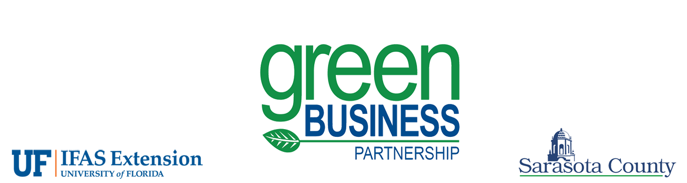 green business partnership banner, with uf/ifas and sarasota county logos