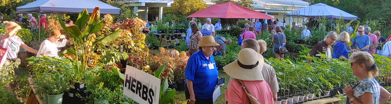 Master Gardener Volunteer program members (blue shirts) help customers during the 2019 Annual UF/IFAS Extension Sarasota County Master Gardener Plant Sale and EdFest