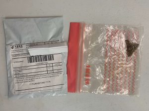 Photo of package of suspicious seeds 