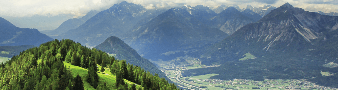 Austrian landscape mountains and valley