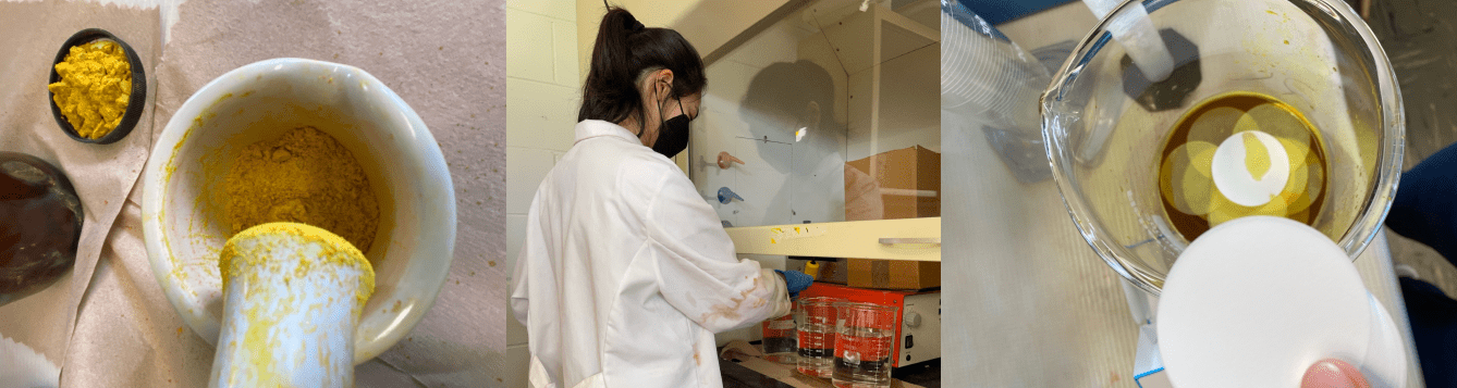 female student in lab