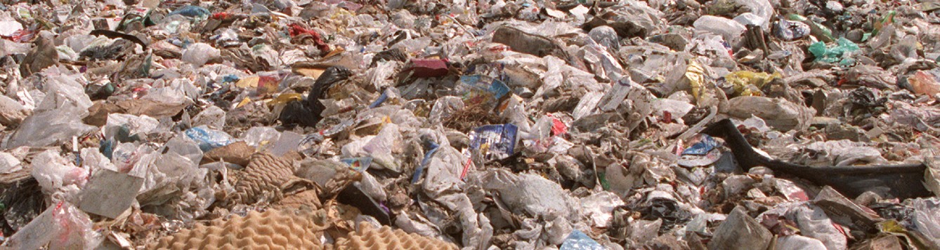 close-up of a landfill