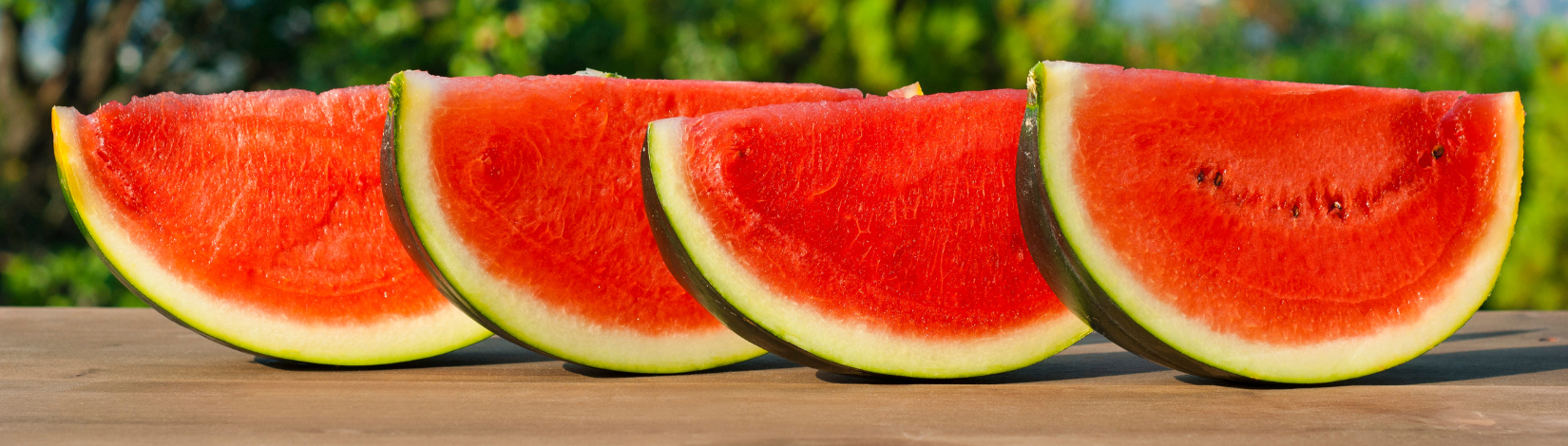 Cut watermelon on a shelf