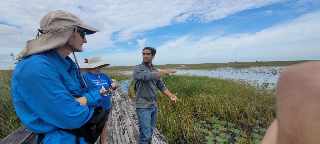 Jean explaining the Everglades water level