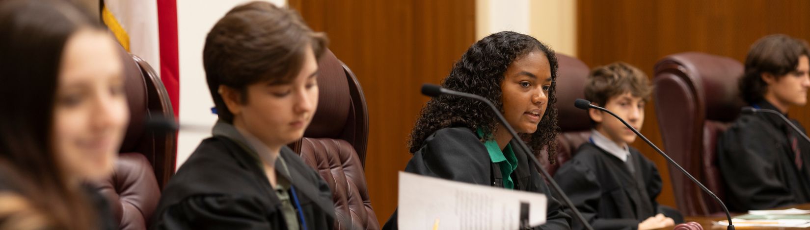 4H youth arguing a mock court case in the Florida Supreme Court during the 2024 4H Legislature.