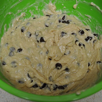 fold in chocolate chips for chocolate chip muffins