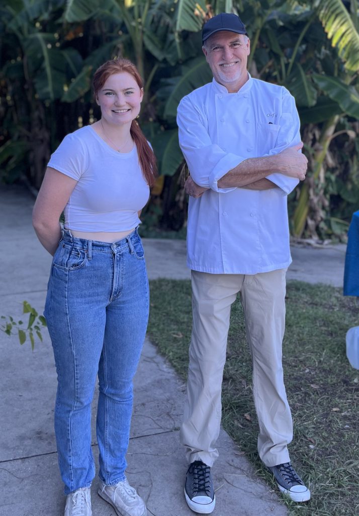 Maas (left) with a chef during Food Week