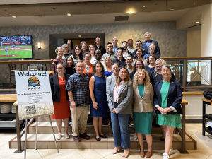 Seventeen faculty and graduate students from the UF/IFAS College of Agricultural and Life Sciences (CALS) pose for a photo at the 71st Annual NACTA Conference.