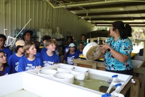 High school students on a tour at the Center for Aquatic and Invasive Plants