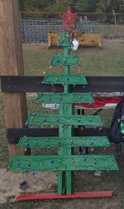 Holiday tree made from wood