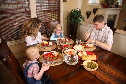 Family eating dinner