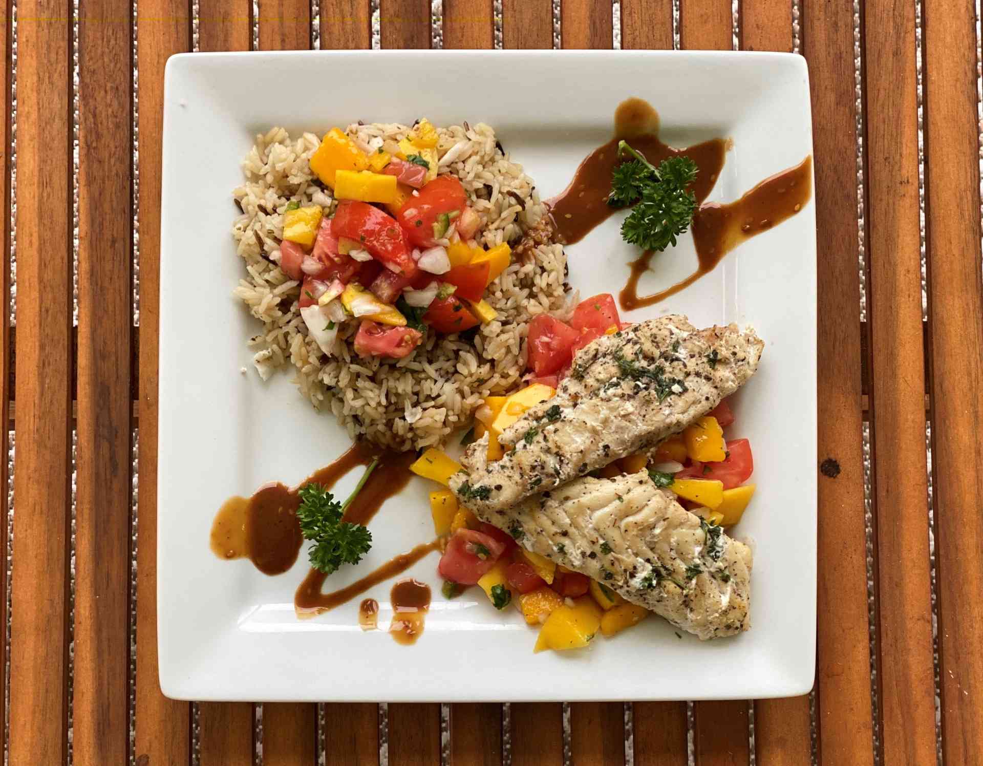 Grilled Red Grouper with Sweet Mango Salsa Florida Seafood at Your