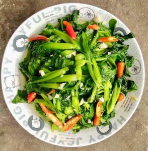 Cooked bok choy