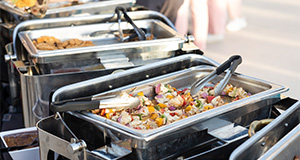 Catered dinner setup. Photo taken 02-21-23. UF/IFAS Photo by Cat Wofford.