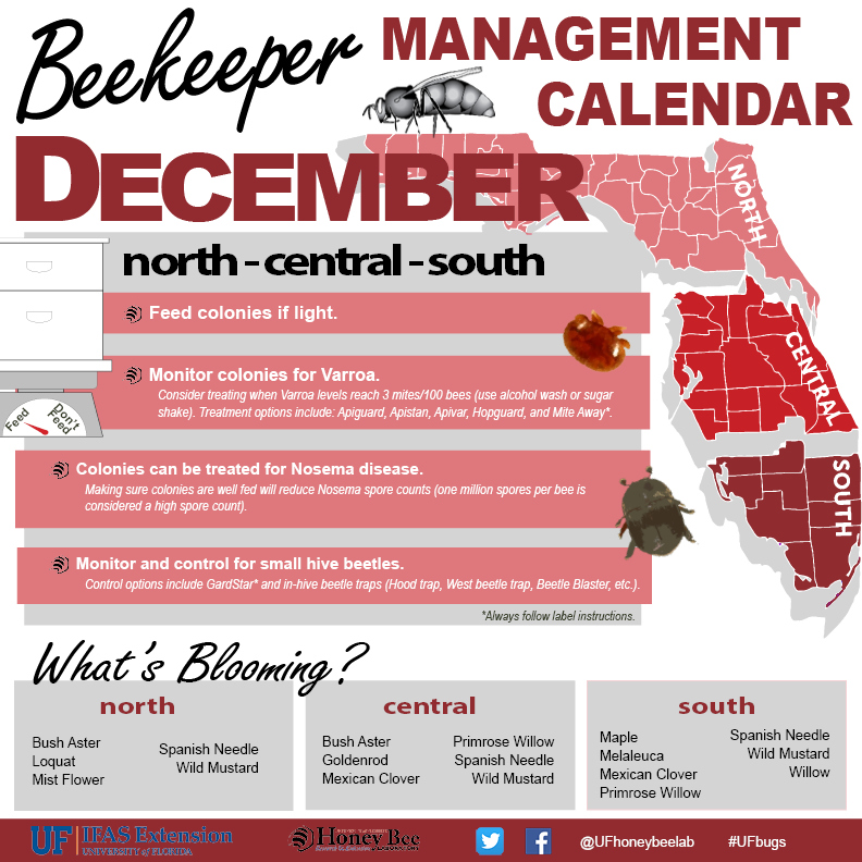 Beekeeper Management Calendar December UF/IFAS Entomology and