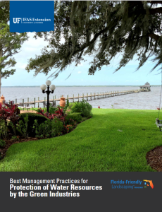 cover of a book on best management practices showing green grass and a landscape looking out to the water