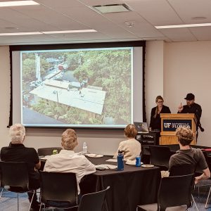 Architects Shawna and Christopher Meyer from Atelier Mey present at a workshop at the University of Florida.