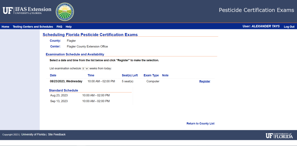 A Guide to Registering for Pesticide Exams (with pictures) - UF/IFAS ...