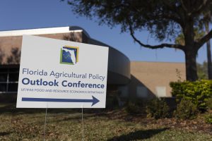 Food and Resource Economics (FRE) 8th Annual Agricultural Policy and Outlook Conference on Thursday, March 2nd, 2023 at the Gulf Coast Research and Education Center.