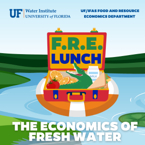 FRE Lunch Season Two Cover Art: Freshwater Economics Season co-produced by the UF Water Institute & UF/IFAS Food and Resource Economics Department