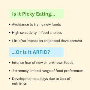 Graphic of picky eating vs. ARFID | Food Science and Human Nutrition UF/IFAS