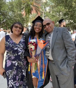 Rachel standing with her family at her graduation, advice | Food Science and Human Nutrition UF/IFAS