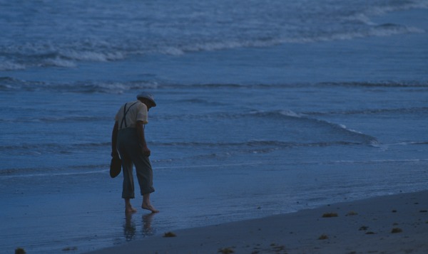man alone on beach