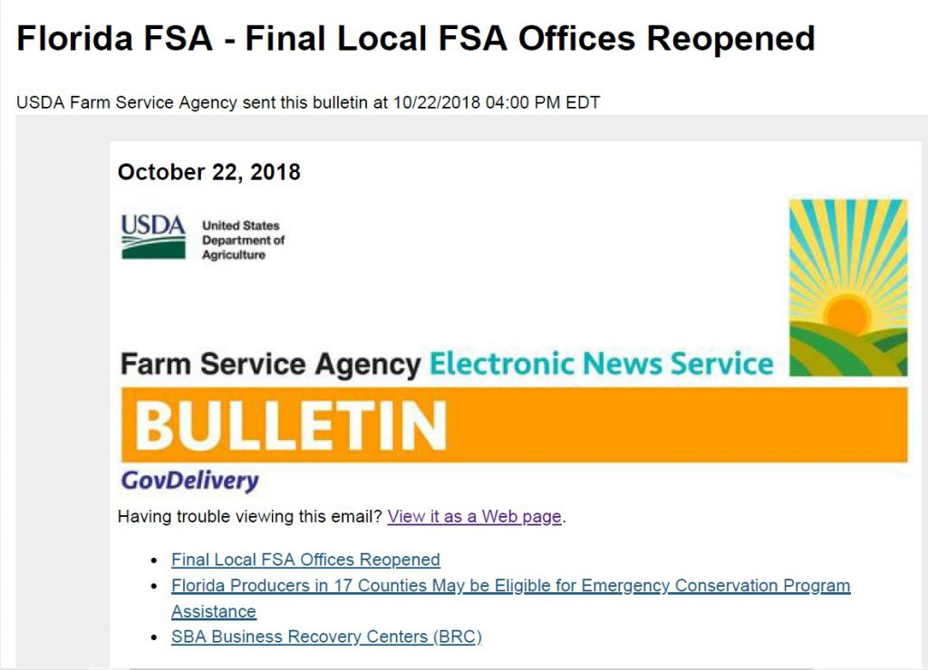 Usda United States Department Of Agriculture Farm Service Agency