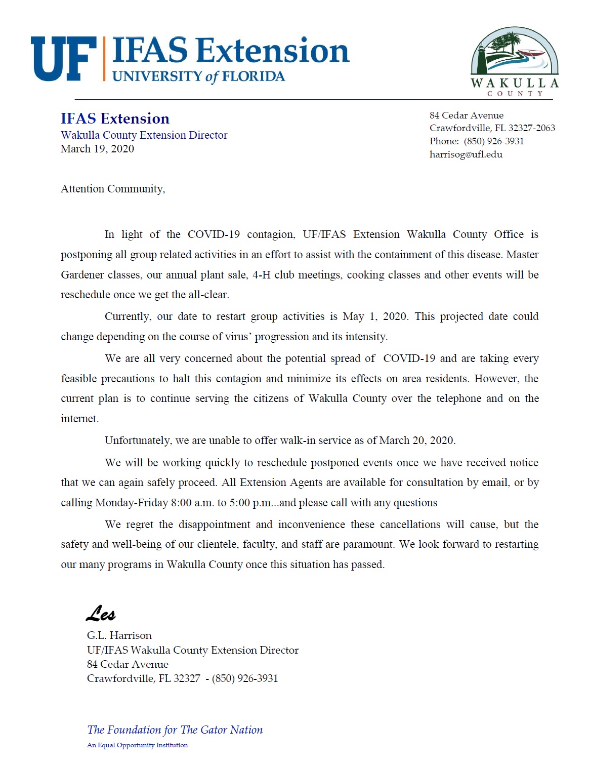 Attention Community 3 19 2020