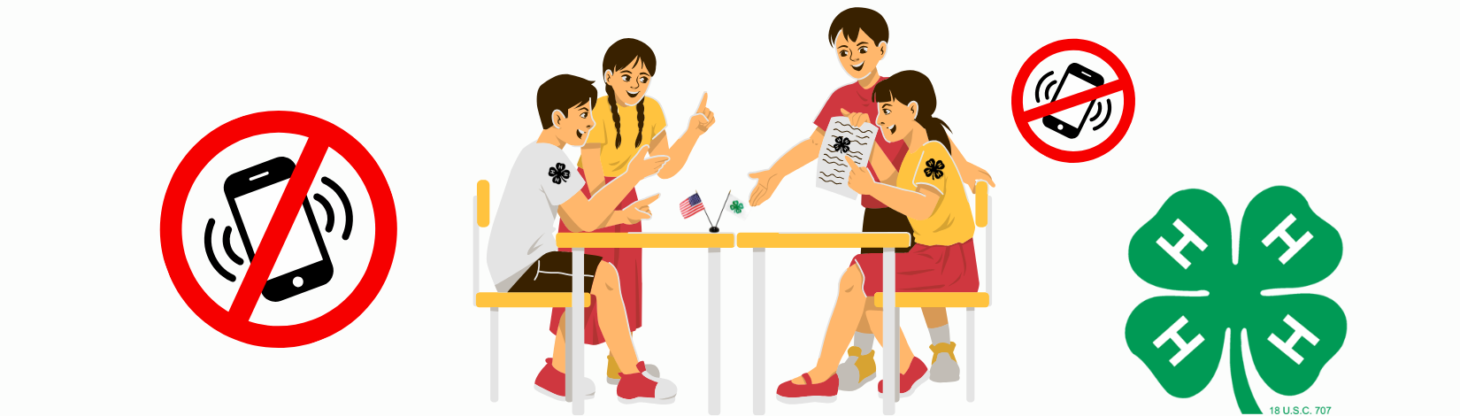 No Cell Phone during 4-H Meetings graphic