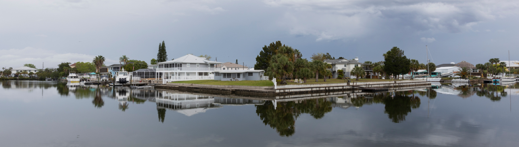 Residential canal homes in Hernando Beach