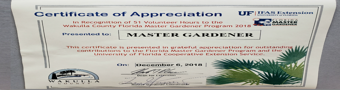 Master Gardener Certificate Feat