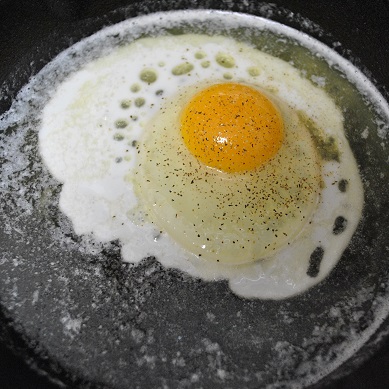 fried egg in skillet