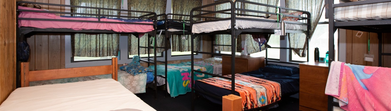 Bunk beds in camper cabins at 4H Camp Cloverleaf. Photo taken 07-19-22.