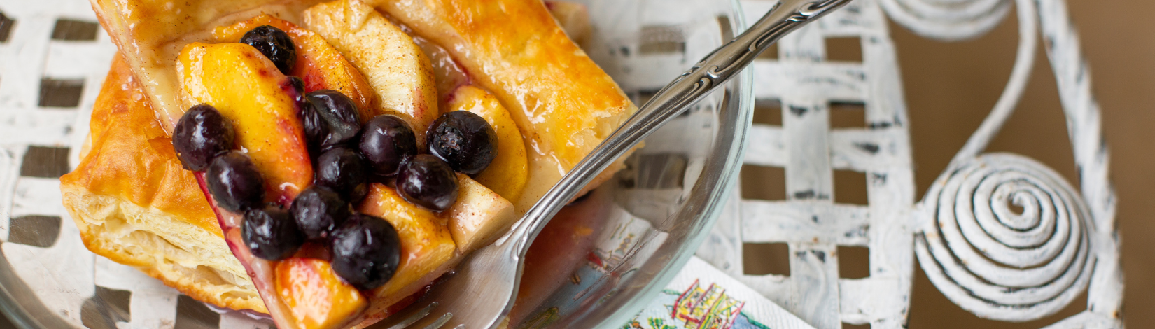 Blueberry Peach Tart made with Florida blueberries and peaches.