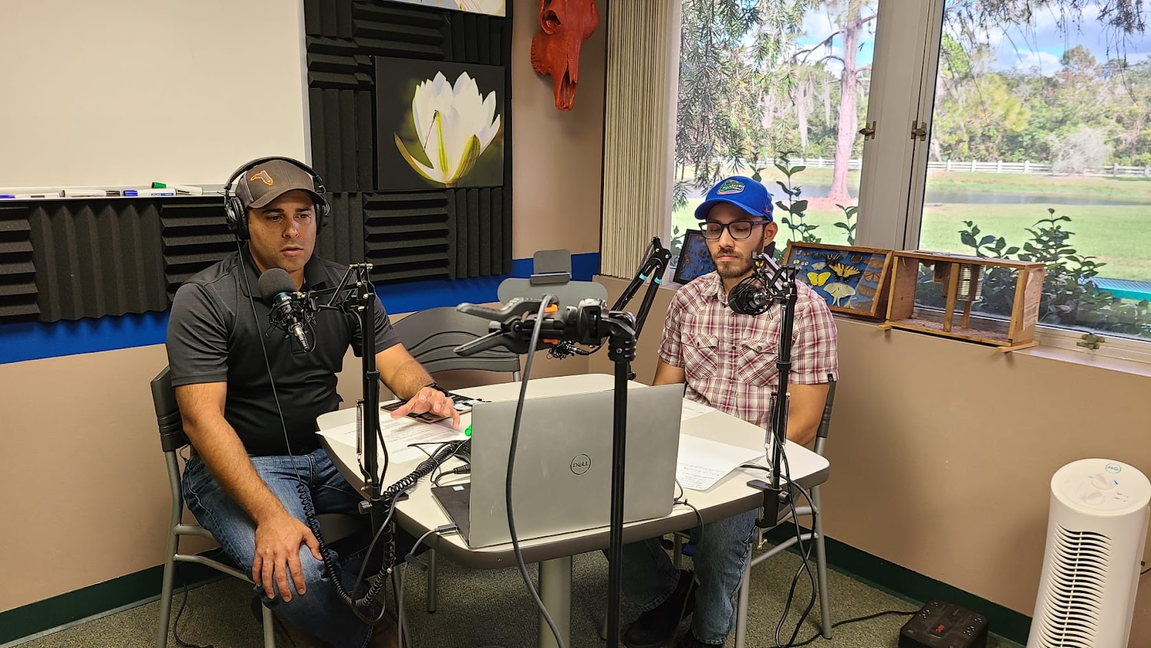 Luis Rodriguez and Jonael Bosques record an educational podcast at UF/IFAS Extension Hardee County