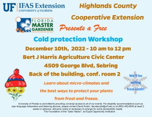 Protect your plants from the cold ! learn at this free class!