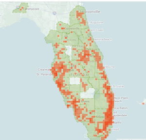 A map showing crown orchid observations