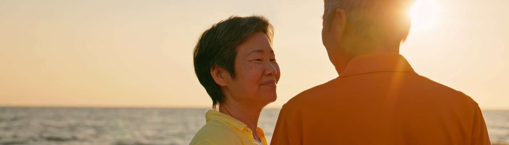 Woman and Man and sunset