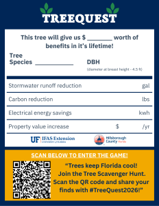 tree tag sign with information