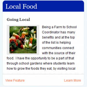 Farm to School Local Food feature box