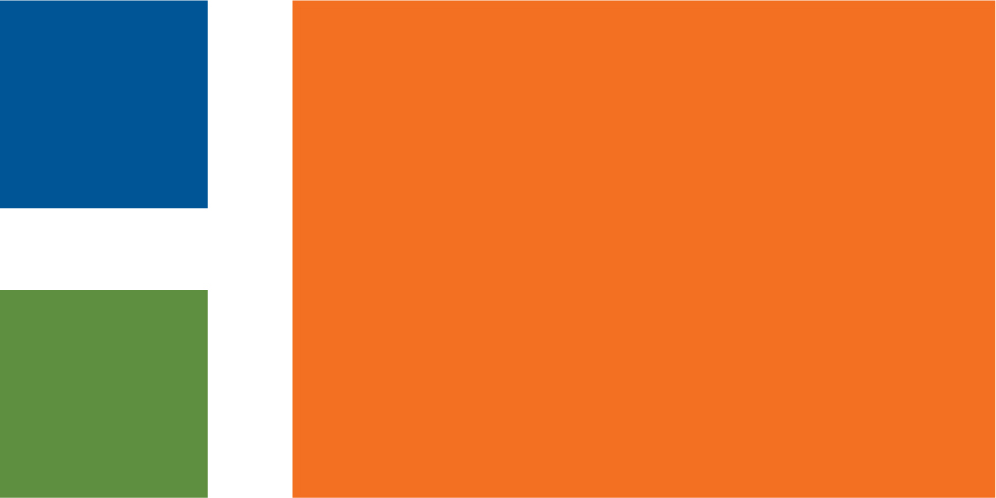 Sample of three rectangles arranged to show balance, two on the left stacked on one large one to the right the same height as the others combined together..